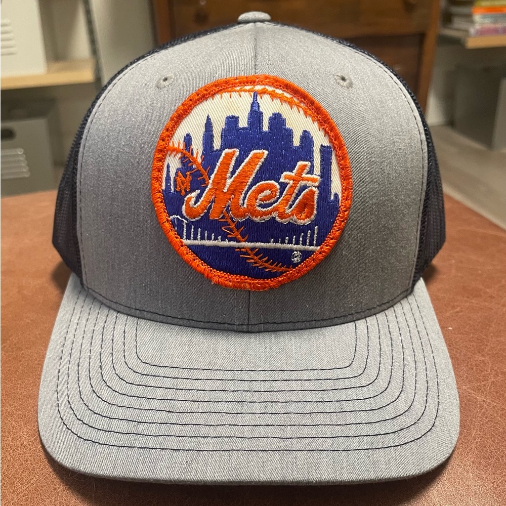 Vintage New York Mets patch sewn on a brand new Richardson 112 hat